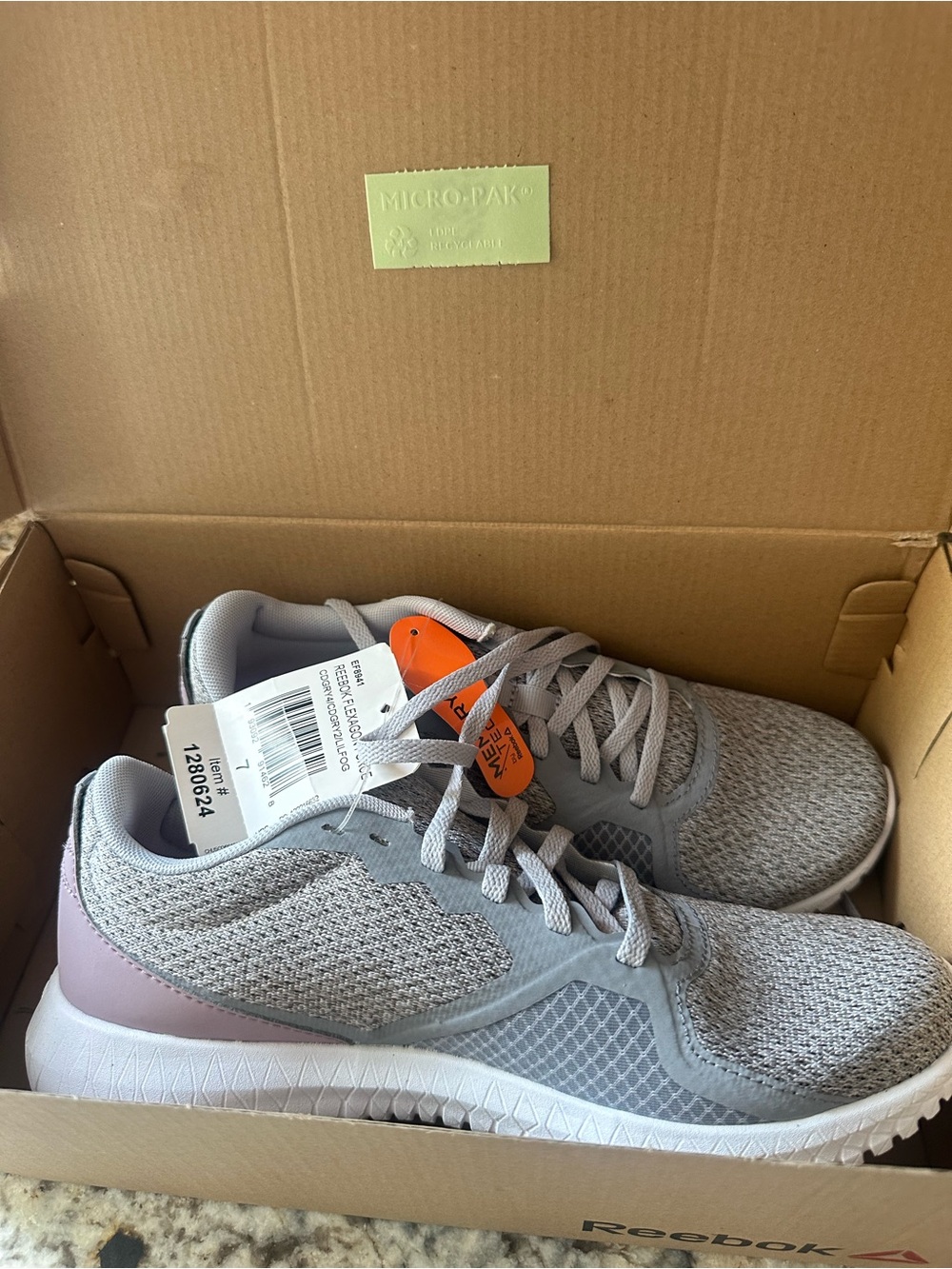 NEW Reebok Flexagon Force Women's 7 Gray Mauve Training Shoes EF8941 w/ Box